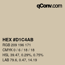 Código de color: HEX #D1C4AB | qconv.com