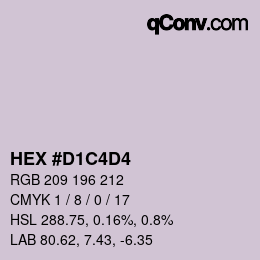 Código de color: HEX #D1C4D4 | qconv.com