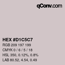 カラーコード: HEX #D1C5C7 | qconv.com