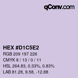 カラーコード: HEX #D1C5E2 | qconv.com
