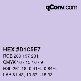 カラーコード: HEX #D1C5E7 | qconv.com