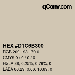 Color code: HEX #D1C6B300 | qconv.com