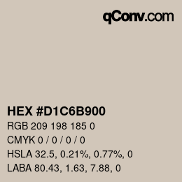 Color code: HEX #D1C6B900 | qconv.com