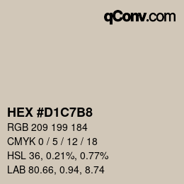 Color code: HEX #D1C7B8 | qconv.com