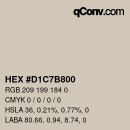 Color code: HEX #D1C7B800 | qconv.com