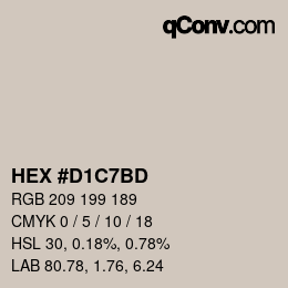颜色代码: HEX #D1C7BD | qconv.com