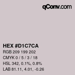 カラーコード: HEX #D1C7CA | qconv.com