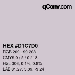 カラーコード: HEX #D1C7D0 | qconv.com