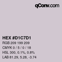 颜色代码: HEX #D1C7D1 | qconv.com