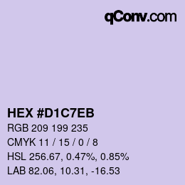 Color code: HEX #D1C7EB | qconv.com