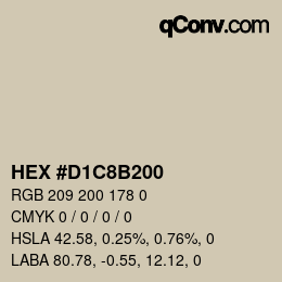 カラーコード: HEX #D1C8B200 | qconv.com