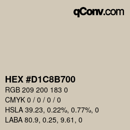 Color code: HEX #D1C8B700 | qconv.com