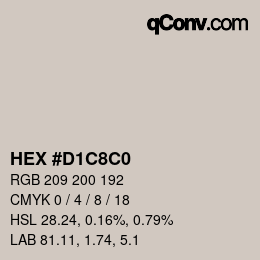 Color code: HEX #D1C8C0 | qconv.com