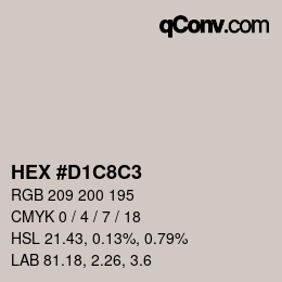 Color code: HEX #D1C8C3 | qconv.com