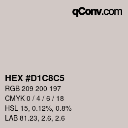 Color code: HEX #D1C8C5 | qconv.com
