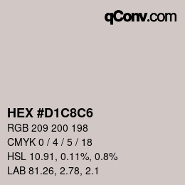 Color code: HEX #D1C8C6 | qconv.com