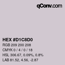 カラーコード: HEX #D1C8D0 | qconv.com