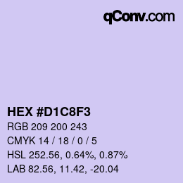 Color code: HEX #D1C8F3 | qconv.com