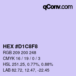 Color code: HEX #D1C8F8 | qconv.com