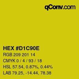 カラーコード: HEX #D1C90E | qconv.com