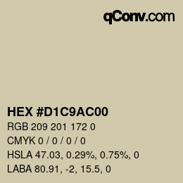 カラーコード: HEX #D1C9AC00 | qconv.com