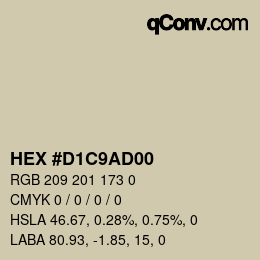 Color code: HEX #D1C9AD00 | qconv.com