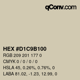 Color code: HEX #D1C9B100 | qconv.com