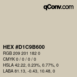 颜色代码: HEX #D1C9B600 | qconv.com