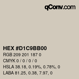 Color code: HEX #D1C9BB00 | qconv.com