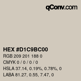 カラーコード: HEX #D1C9BC00 | qconv.com