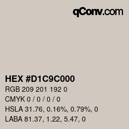 Código de color: HEX #D1C9C000 | qconv.com