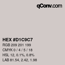 Color code: HEX #D1C9C7 | qconv.com