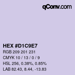 カラーコード: HEX #D1C9E7 | qconv.com