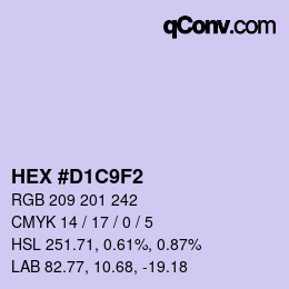 カラーコード: HEX #D1C9F2 | qconv.com