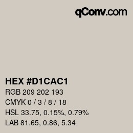 Color code: HEX #D1CAC1 | qconv.com