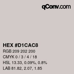 カラーコード: HEX #D1CAC8 | qconv.com