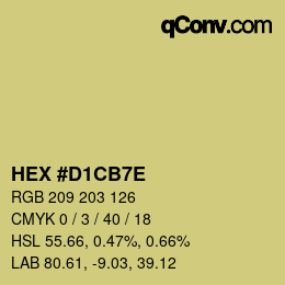 Color code: HEX #D1CB7E | qconv.com