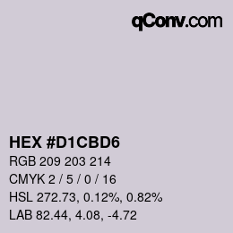 Color code: HEX #D1CBD6 | qconv.com