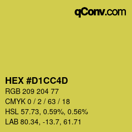 颜色代码: HEX #D1CC4D | qconv.com