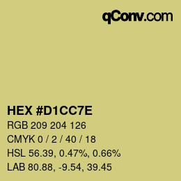 Color code: HEX #D1CC7E | qconv.com