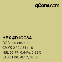 Color code: HEX #D1CC8A | qconv.com