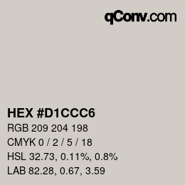 Color code: HEX #D1CCC6 | qconv.com