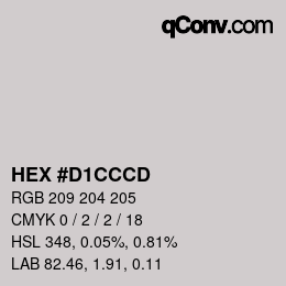 カラーコード: HEX #D1CCCD | qconv.com