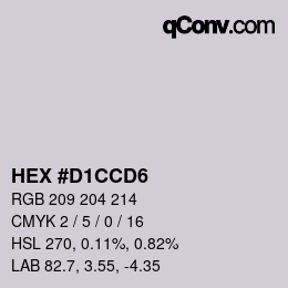 Color code: HEX #D1CCD6 | qconv.com