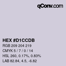 Color code: HEX #D1CCDB | qconv.com