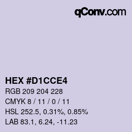 Color code: HEX #D1CCE4 | qconv.com