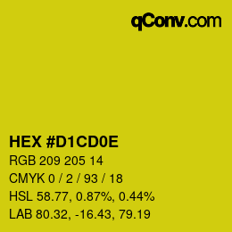 Color code: HEX #D1CD0E | qconv.com