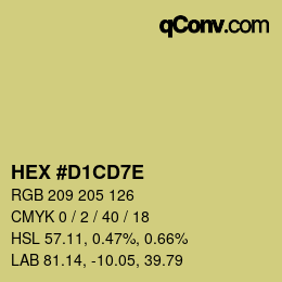 Código de color: HEX #D1CD7E | qconv.com