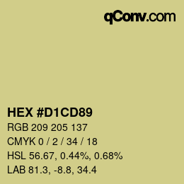 Color code: HEX #D1CD89 | qconv.com