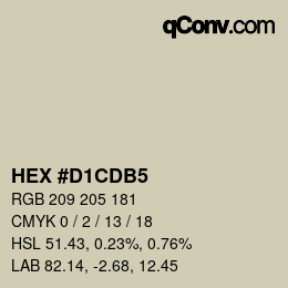 カラーコード: HEX #D1CDB5 | qconv.com